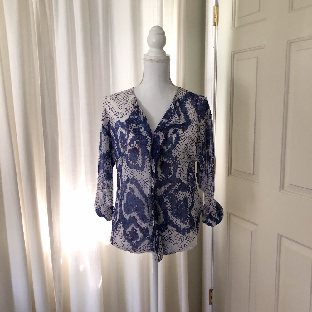 { RBL } Nordstrom Sheer Purple Ruffle Blouse